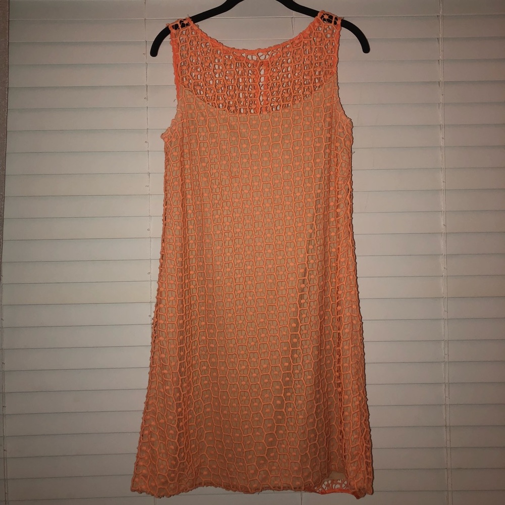 Eyelet shift dress